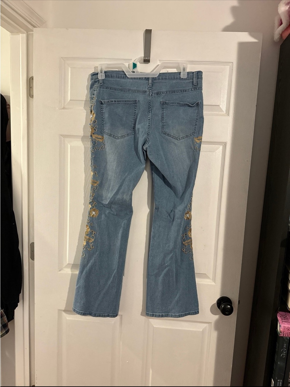 VENUS Light Blue Jeans with Gold Floral Embroidery - Picture 2 of 8